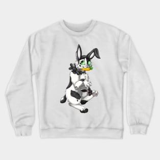 Bobtail BunnyCat: Black Bicolor (Black) Crewneck Sweatshirt